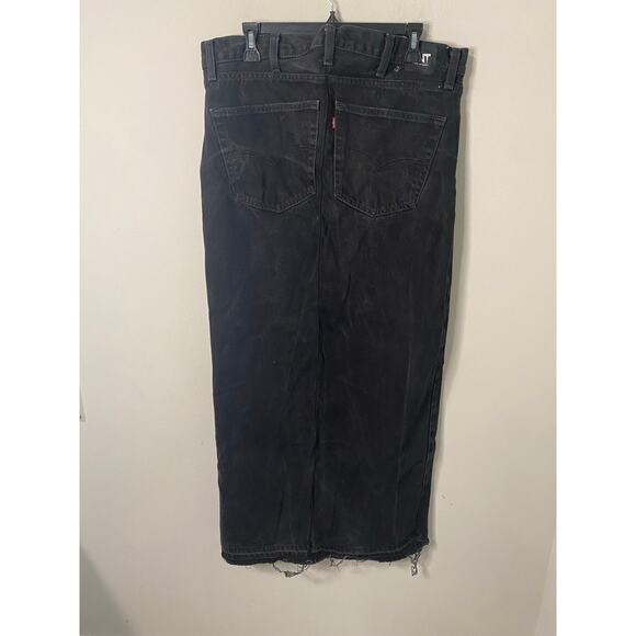 New Coal N Terry Custom Levis Black Denim Split Front Skirt Size 38 x30 - Picture 3 of 6